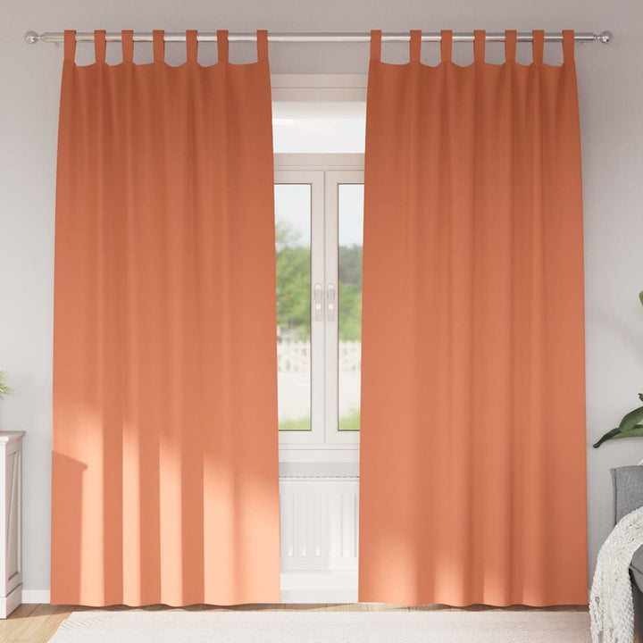 Mørklægningsgardiner med ringe 2 pcs Terrakotta 225 x 140 cm