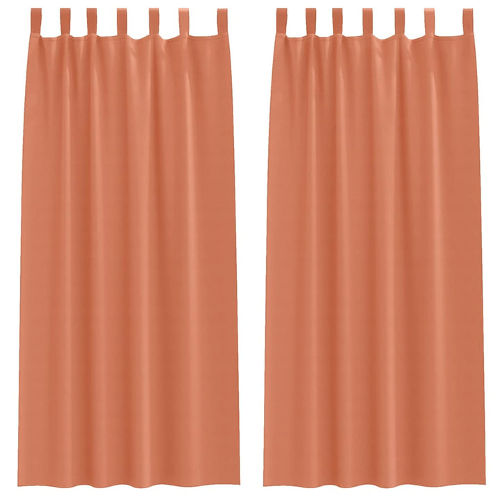 Mørklægningsgardiner med ringe 2 stk. Terrakotta 260 x 140 cm