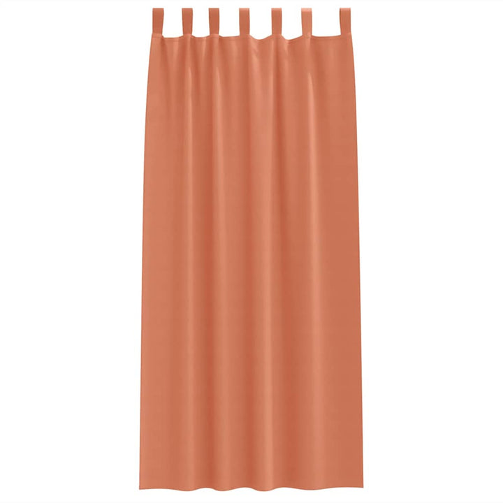 Mørklægningsgardiner med ringe 2 stk. Terrakotta 260 x 140 cm