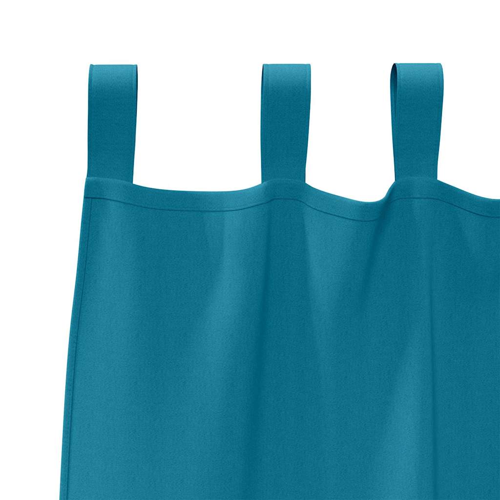 Mørklægningsgardiner med ringe 2 pcs Turkis 225 x 140 cm