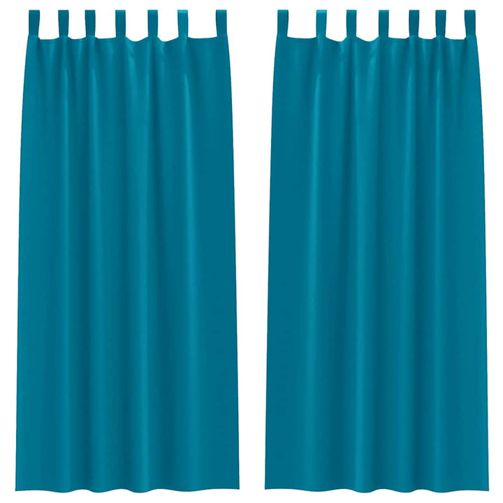 Mørklægningsgardiner med ringe 2 pcs Turkis 225 x 140 cm