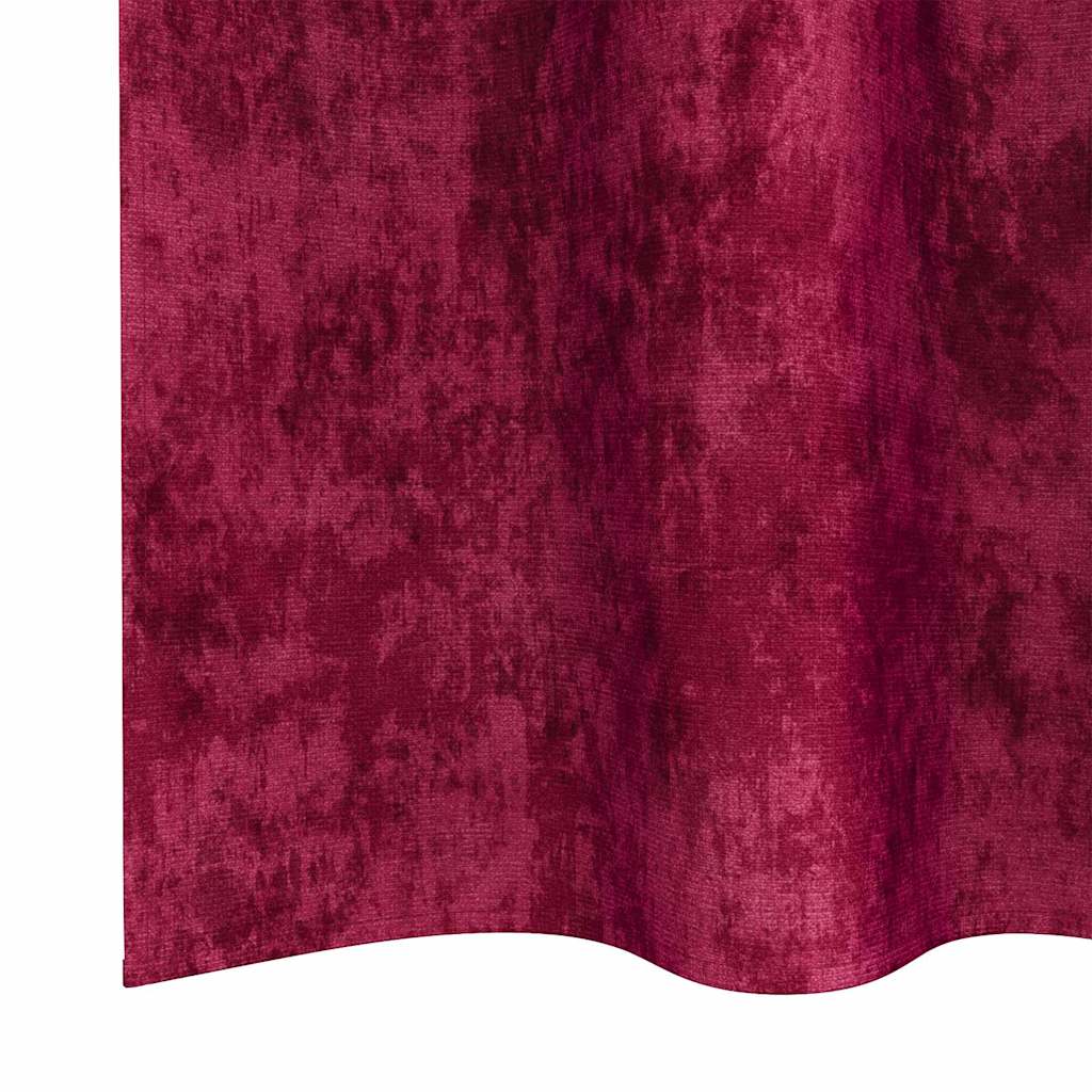 Velour Gardiner 2 stk. Vinrød 260 x 140 cm Fløjl