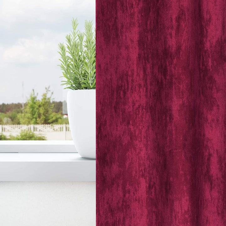 Velour Gardiner 2 stk. Vinrød 260 x 140 cm Fløjl