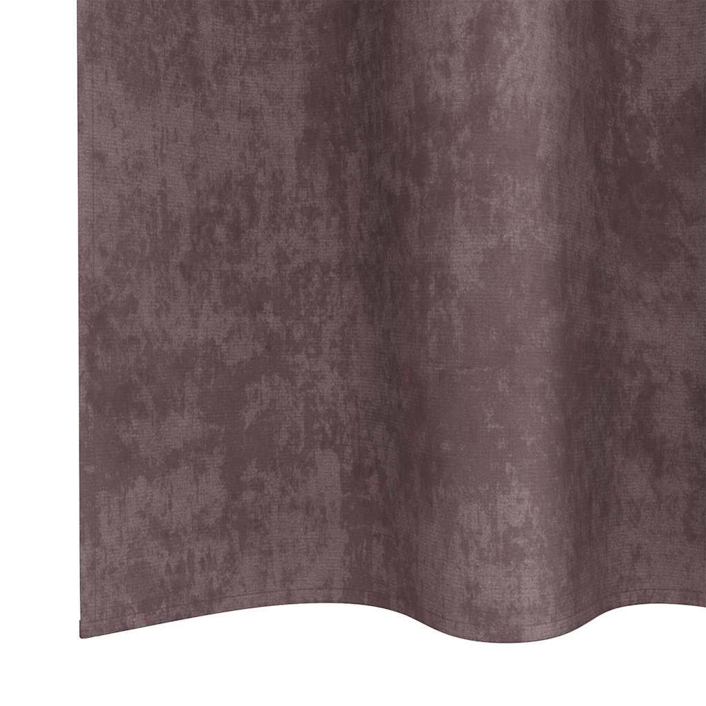 Velour Gardiner 2 stk. Brun 140 x 140 cm Fløjl