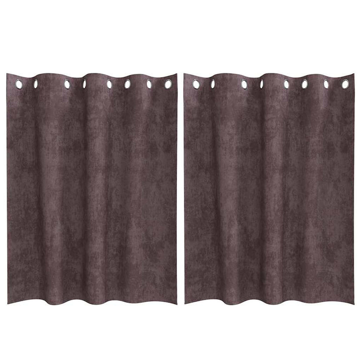 Velour Gardiner 2 stk. Brun 140 x 140 cm Fløjl
