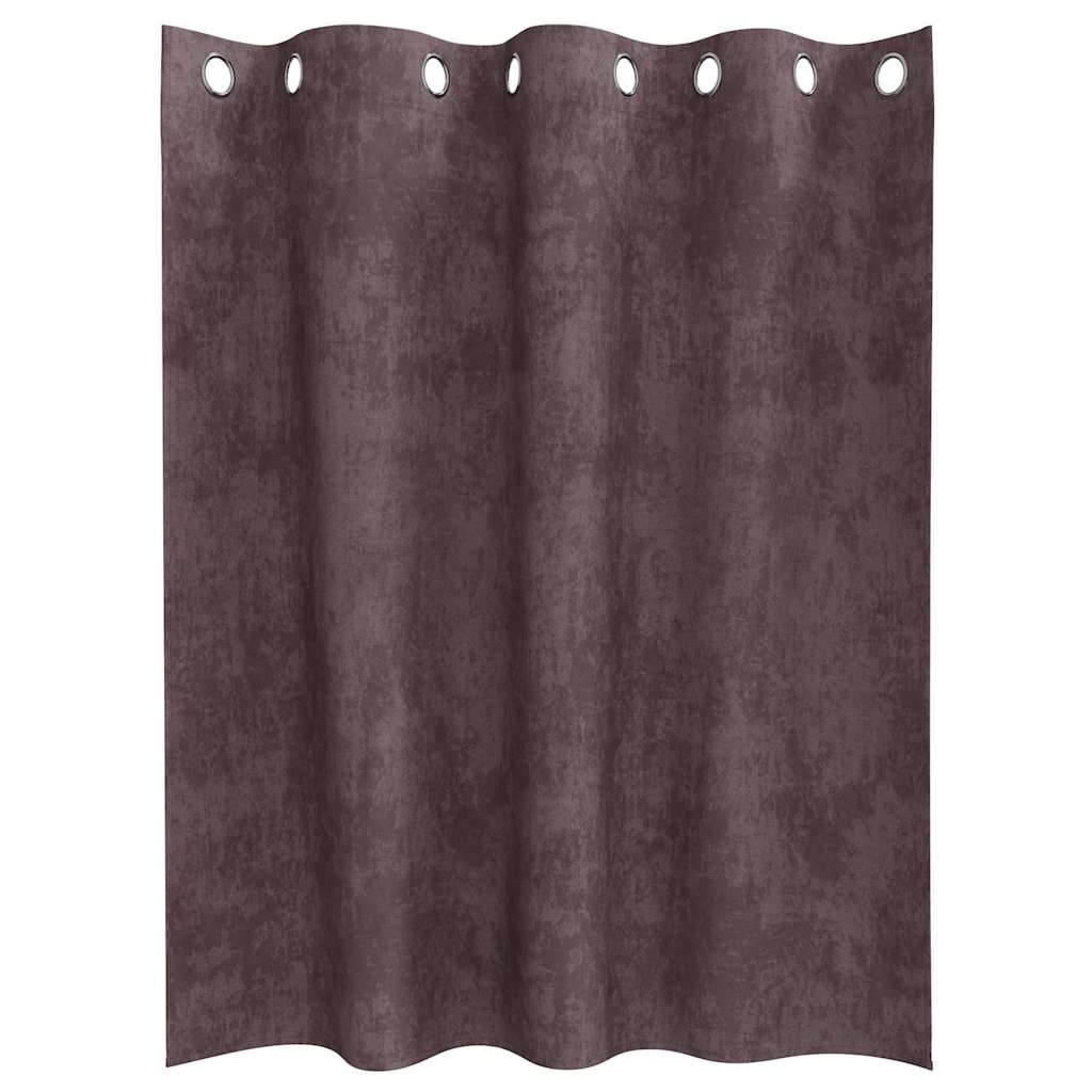 Velour Gardiner 2 stk. Brun 140 x 140 cm Fløjl