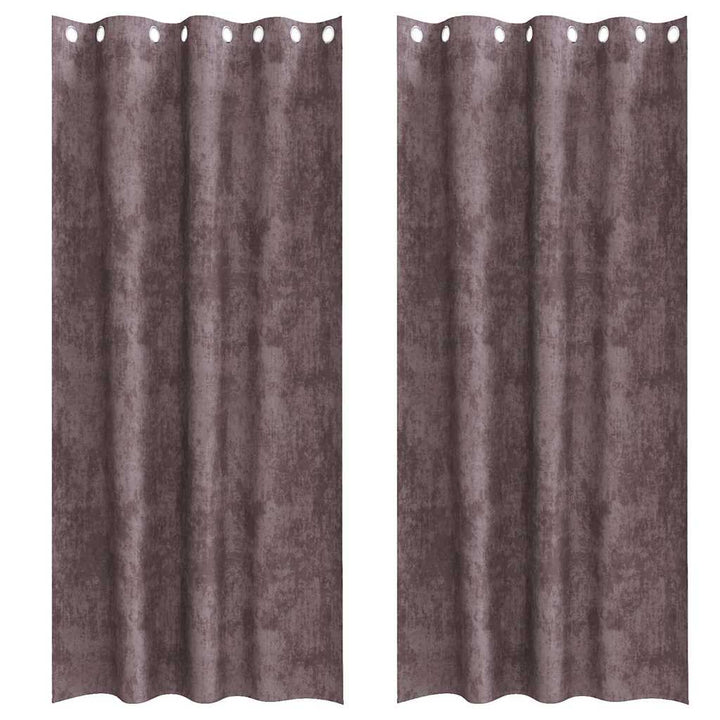 Velour Gardiner 2 stk. Brun 225 x 140 cm Fløjl