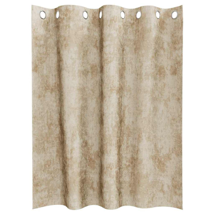 Velour Gardiner 2 stk. Creme 140 x 140 cm Fløjl