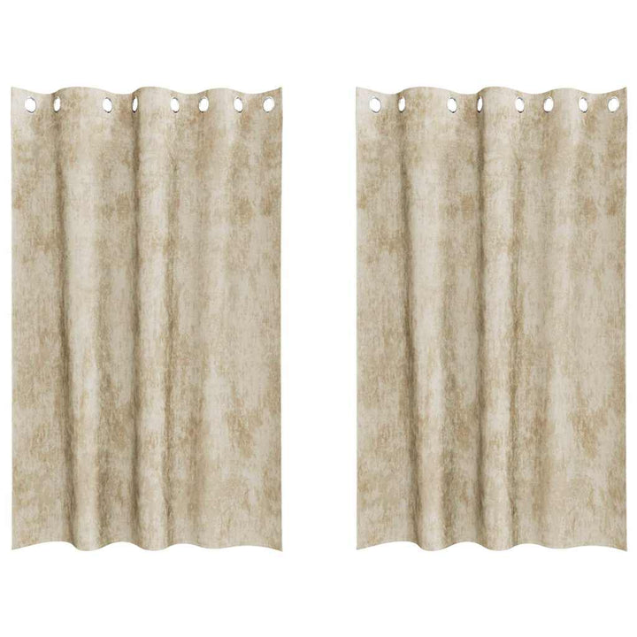 Velour Gardiner med gardiner 2 pcs Creme 175 x 140 cm Fløjl
