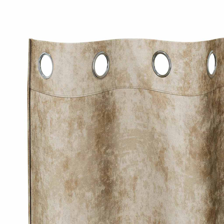 Velour Gardiner 2 stk. Creme 260 x 140 cm Fløjl