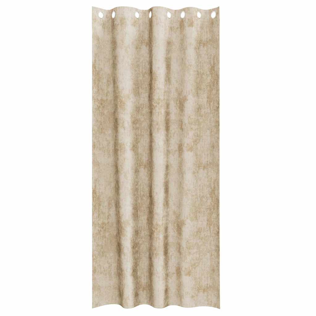 Velour Gardiner 2 stk. Creme 260 x 140 cm Fløjl