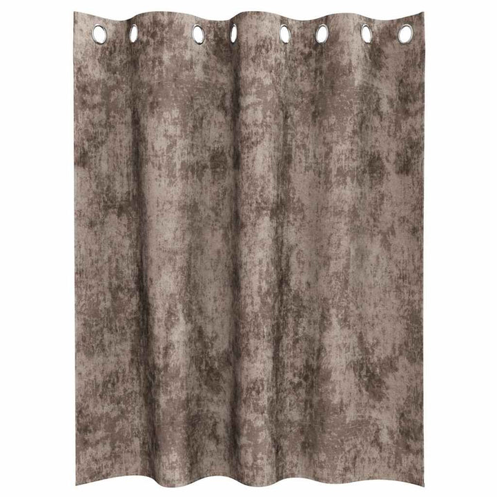 Velour Gardiner 2 stk. Cappuccino 140 x 140 cm Fløjl