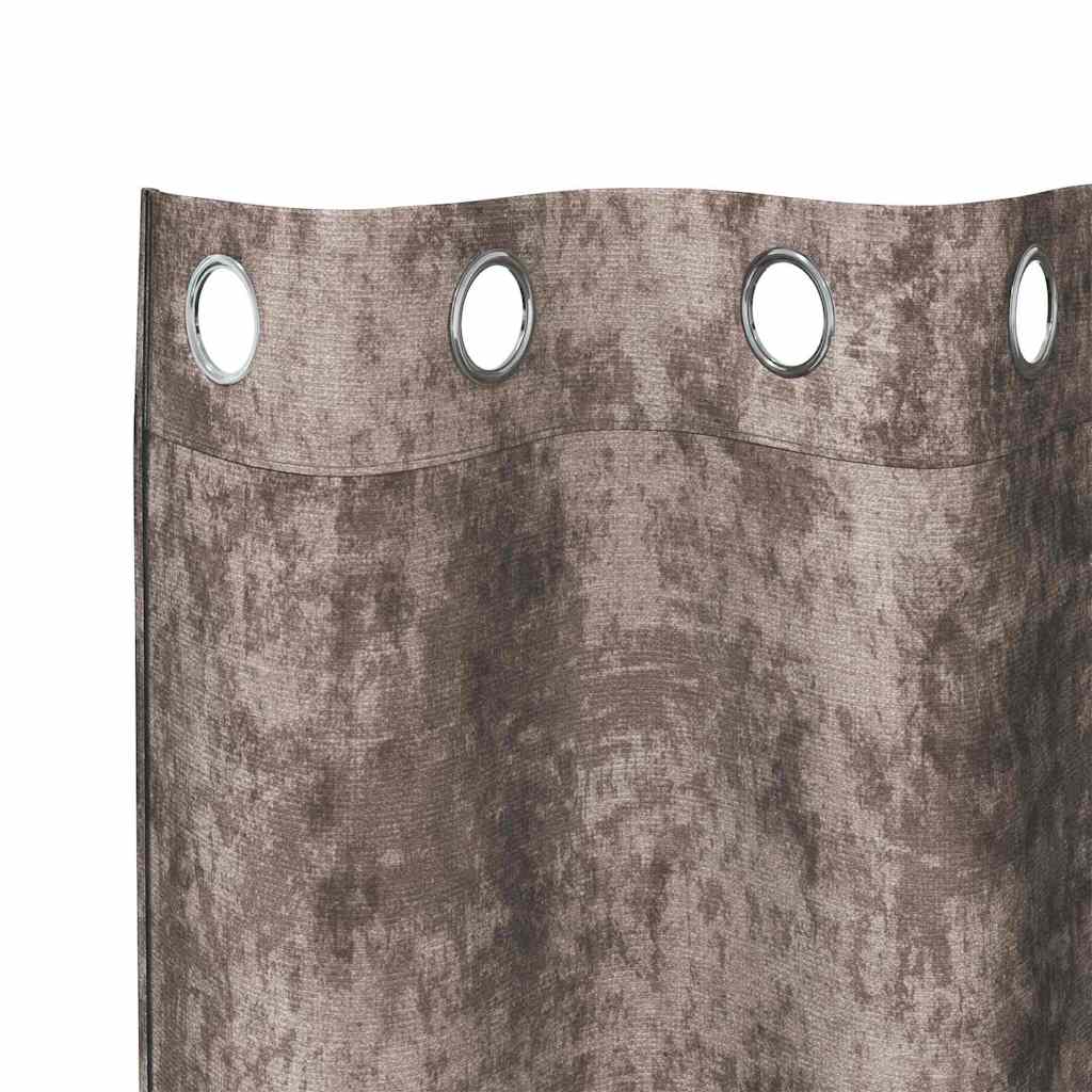 Velour Gardiner 2 stk. Cappuccino 175 x 140 cm Fløjl