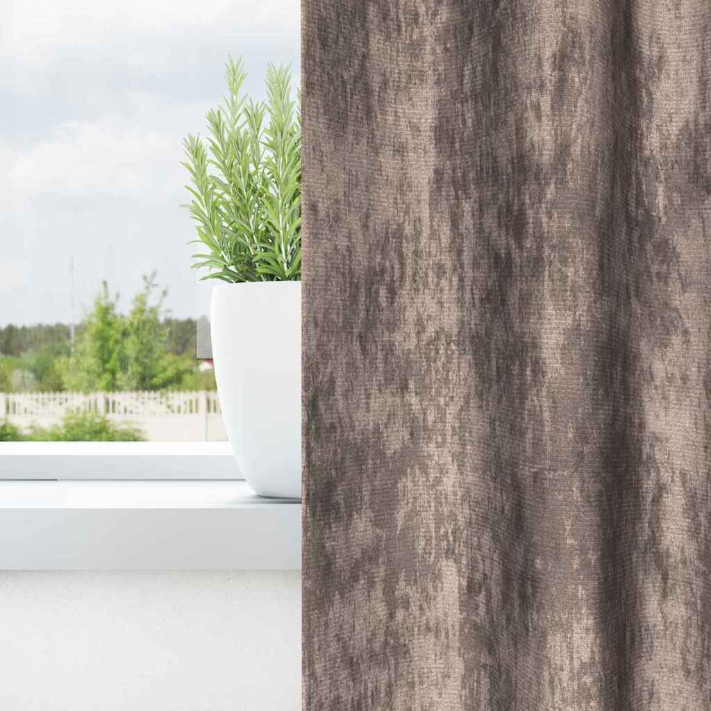 Velour Gardiner 2 stk. Cappuccino 175 x 140 cm Fløjl