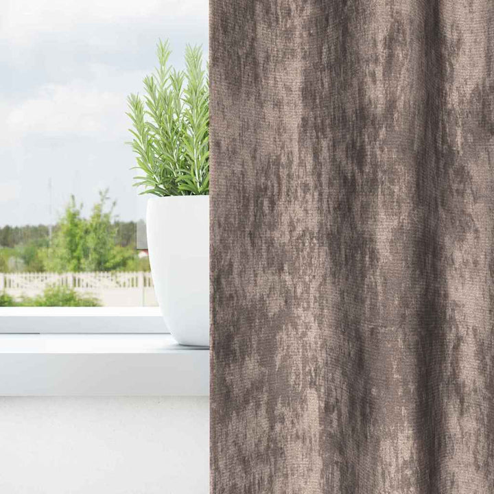 Velour Gardiner 2 stk. Cappuccino 175 x 140 cm Fløjl