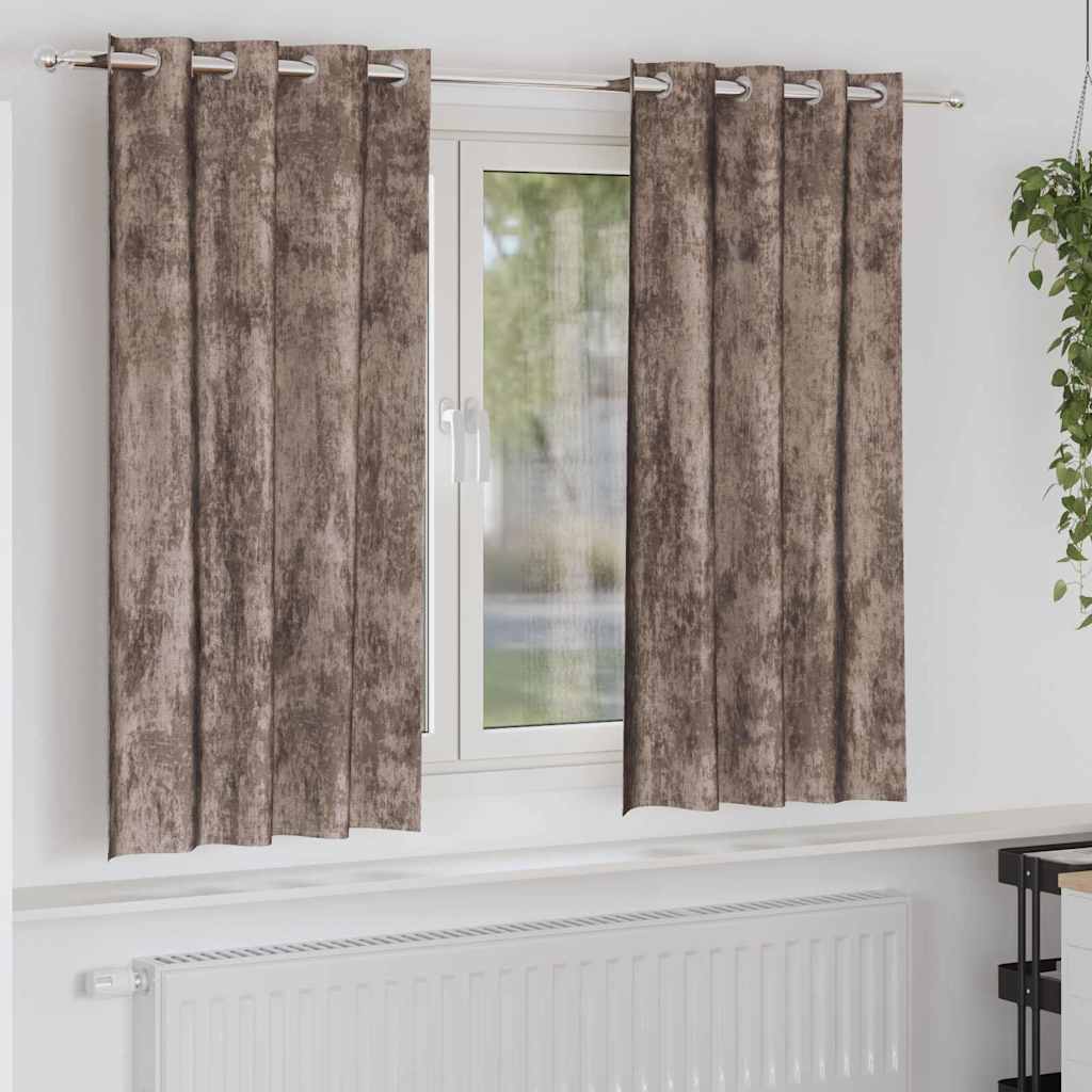 Velour Gardiner 2 pcs Cappuccino 175 x 140 cm Fløjl