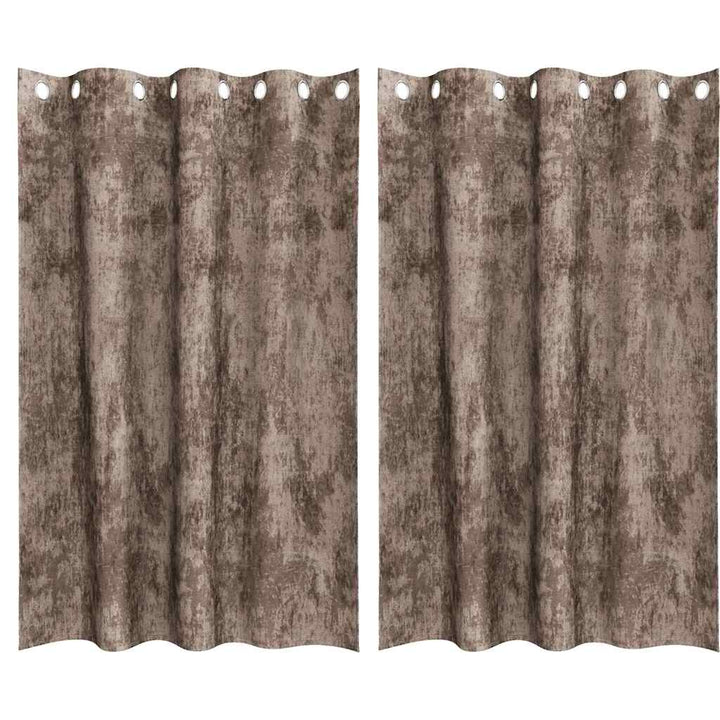 Velour Gardiner 2 stk. Cappuccino 175 x 140 cm Fløjl