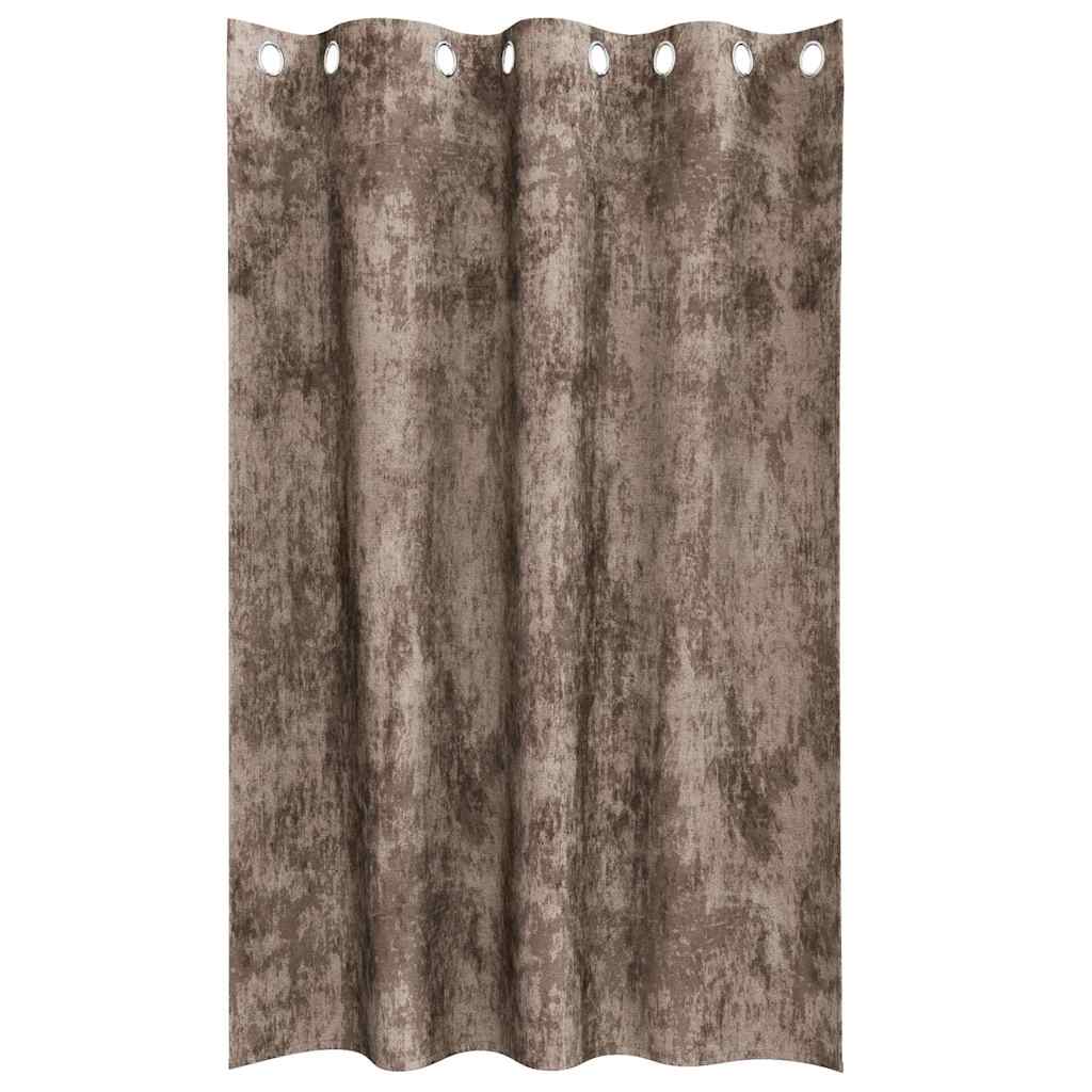 Velour Gardiner 2 stk. Cappuccino 175 x 140 cm Fløjl