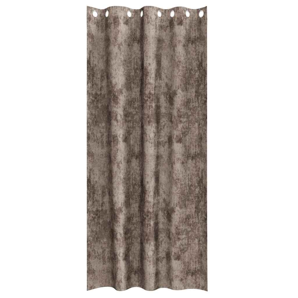 Velour Gardiner 2 stk. Cappuccino 225 x 140 cm Fløjl