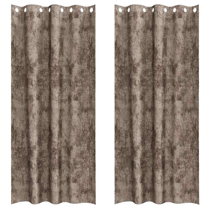Velour Gardiner 2 stk. Cappuccino 260 x 140 cm Fløjl