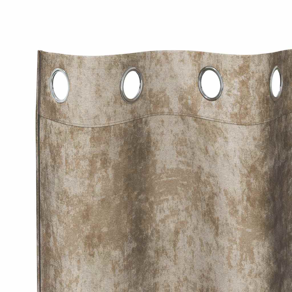 Velour Gardiner 2 stk. champagnefarvet 175 x 140 cm Fløjl