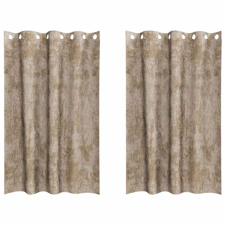 Velour Gardiner 2 stk. champagnefarvet 175 x 140 cm Fløjl