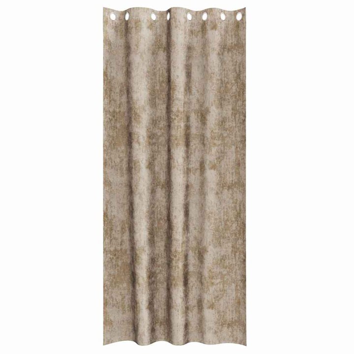 Velour Gardiner 2 stk. champagnefarvet 225 x 140 cm Fløjl