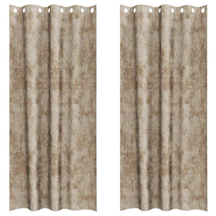 Velour Gardiner 2 stk. champagnefarvet 245 x 140 cm Fløjl