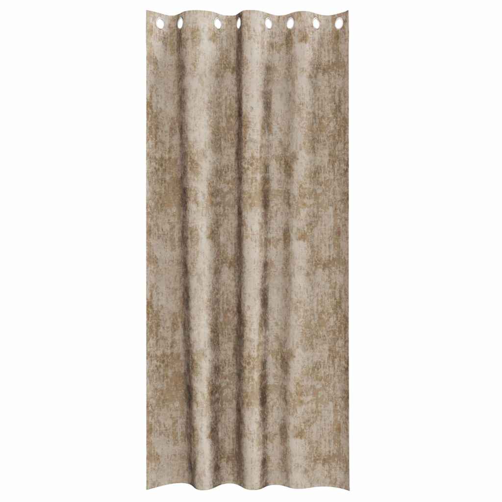 Velour Gardiner 2 stk. champagnefarvet 245 x 140 cm Fløjl