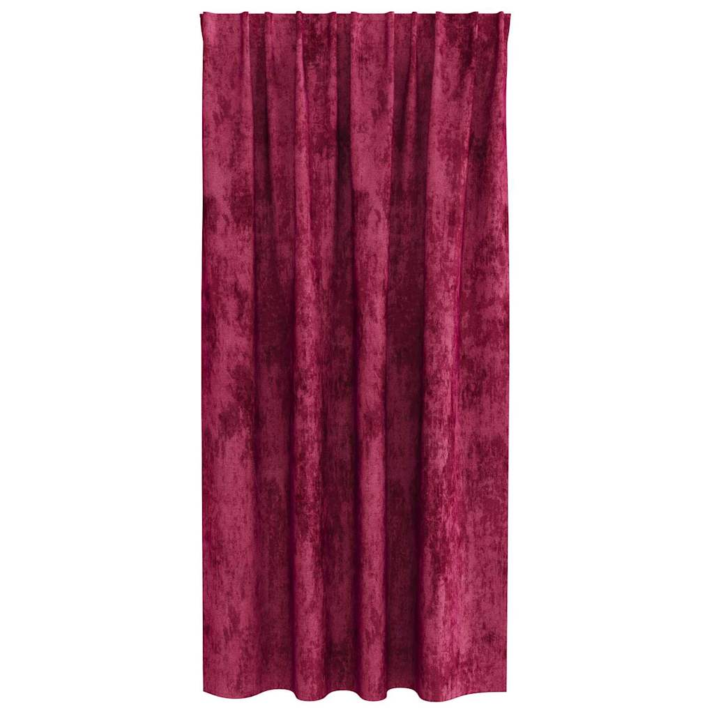 Velour Gardiner 2 stk. Vinrød 175 x 140 cm Fløjl