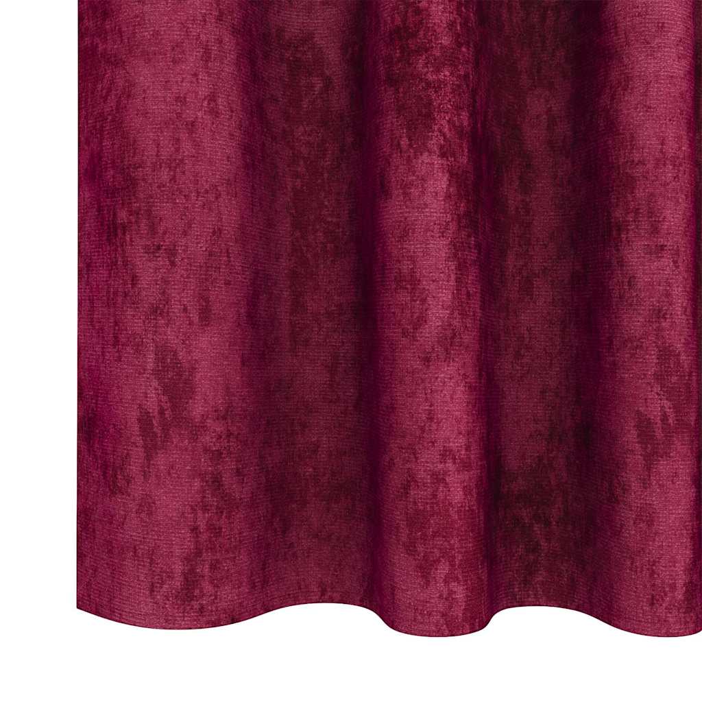 Velour Gardiner 2 stk. Vinrød 225 x 140 cm Fløjl