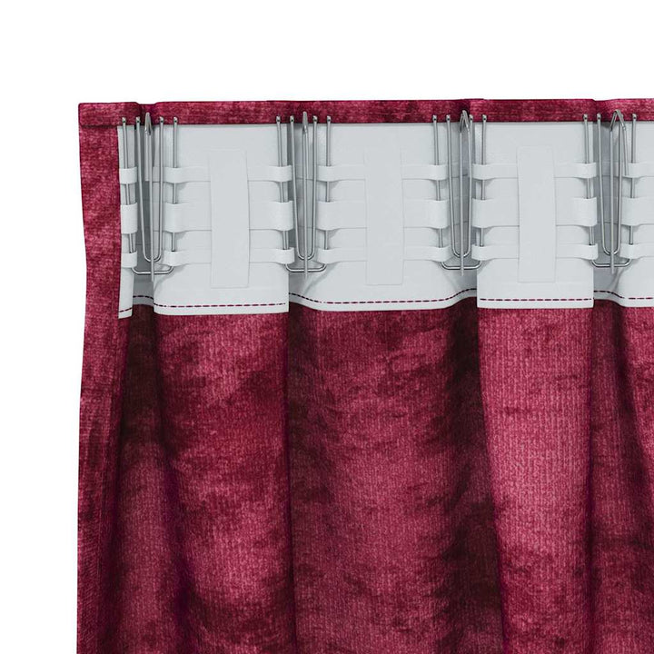 Velour Gardiner 2 stk. Vinrød 245 x 140 cm Fløjl
