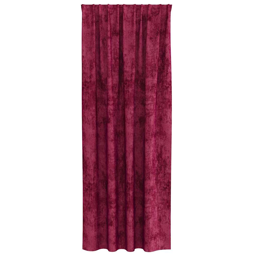 Velour Gardiner 2 stk. Vinrød 245 x 140 cm Fløjl