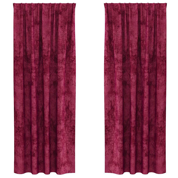 Velour Gardiner 2 stk. Vinrød 260 x 140 cm Fløjl