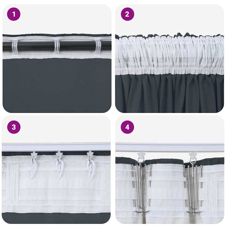 Velour Gardiner med gardiner 2 pcs Sølvgrå 140 x 140 cm Fløjl