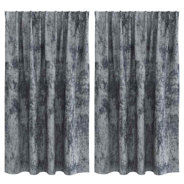 Velour Gardiner med gardiner 2 pcs Sølvgrå 140 x 140 cm Fløjl