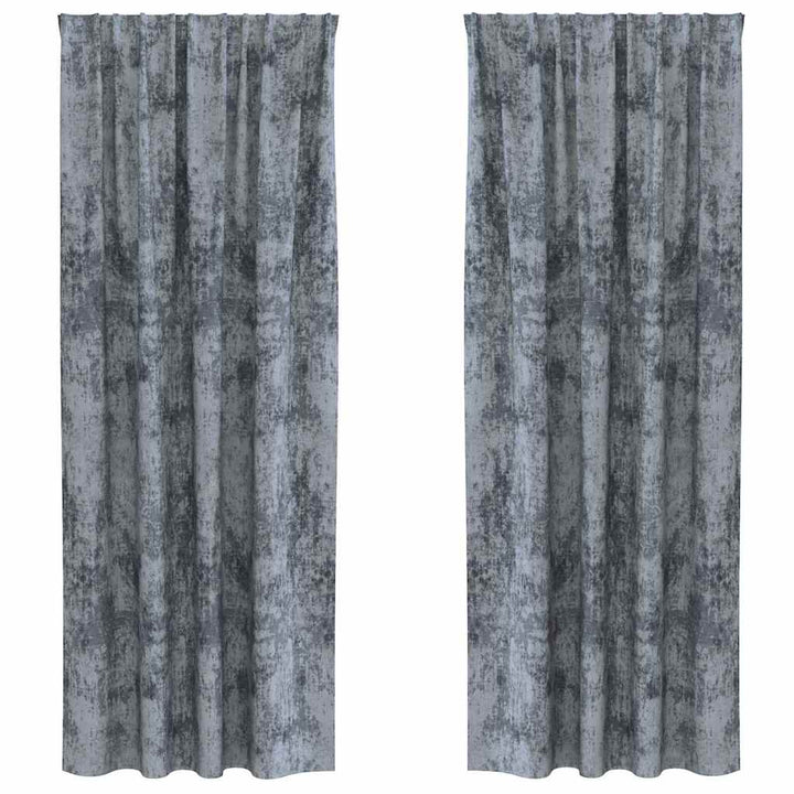 Velour Gardiner 2 stk. Sølvgrå 245 x 140 cm Fløjl