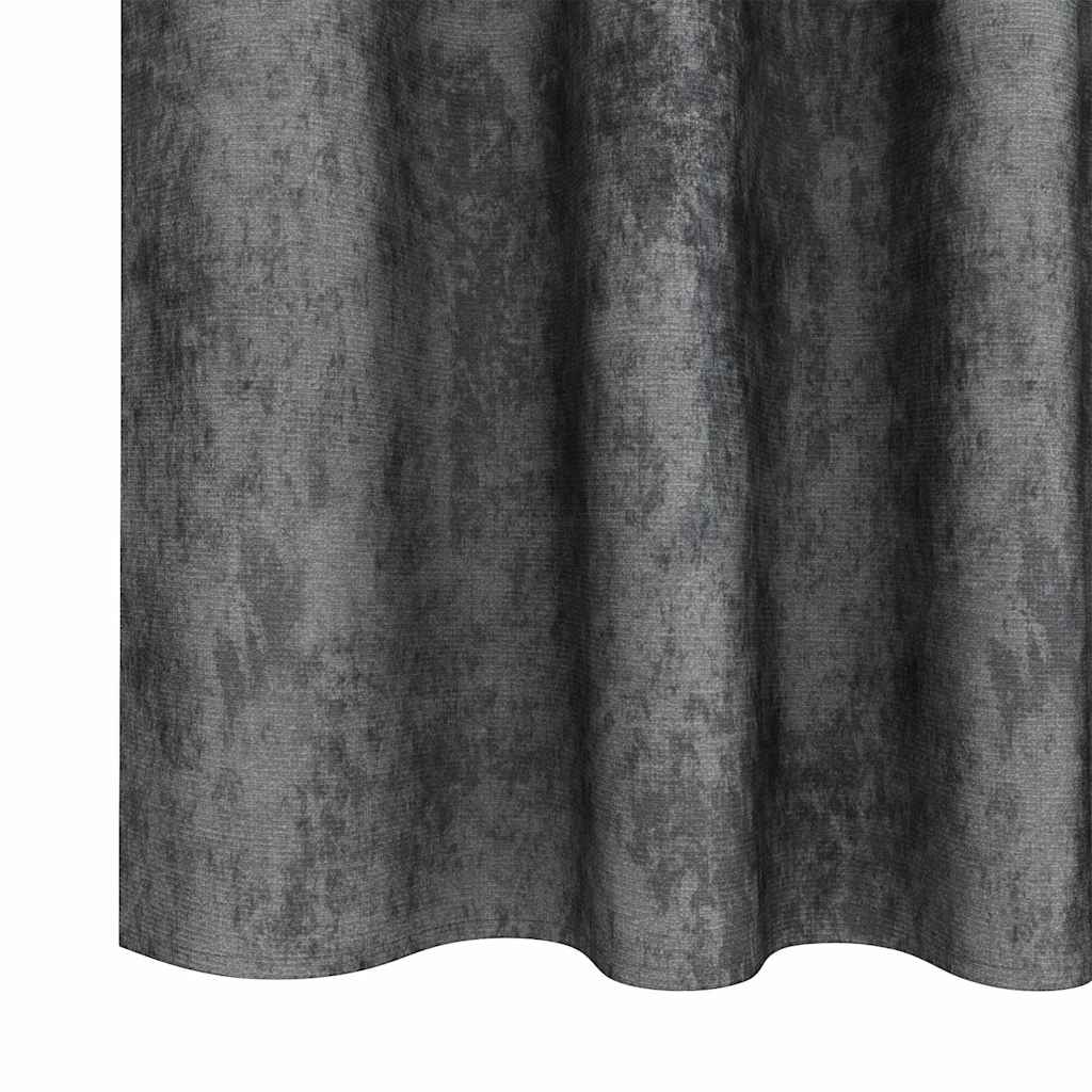Velour Gardiner med gardiner 2 pcs Grå 140 x 140 cm Fløjl