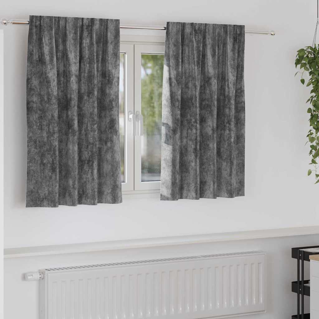 Velour Gardiner med gardiner 2 pcs Grå 140 x 140 cm Fløjl