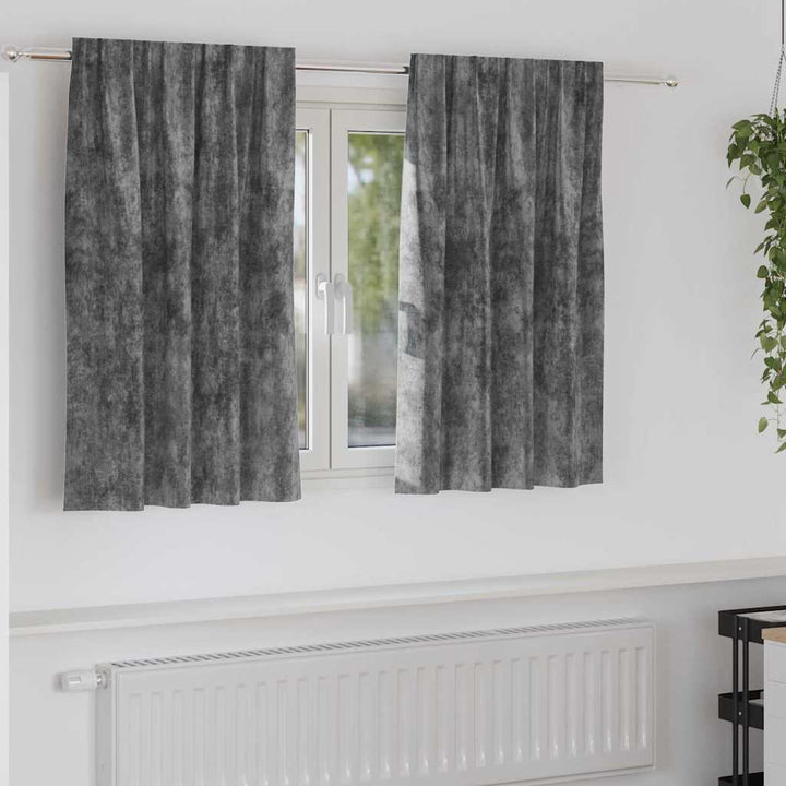 Velour Gardiner med gardiner 2 pcs Grå 140 x 140 cm Fløjl