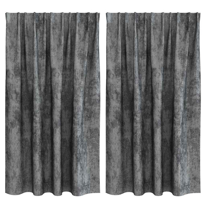 Velour Gardiner med gardiner 2 pcs Grå 140 x 140 cm Fløjl