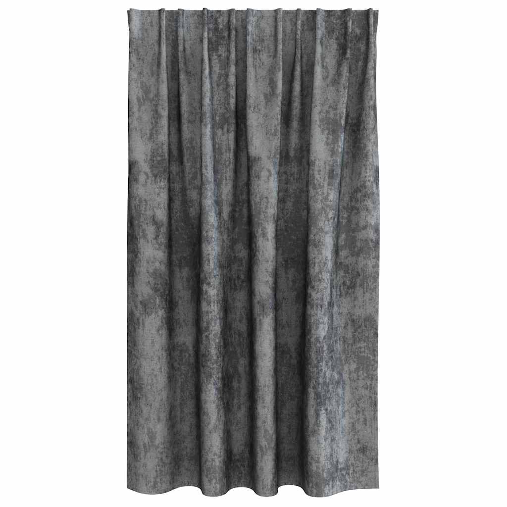 Velour Gardiner med gardiner 2 pcs Grå 140 x 140 cm Fløjl