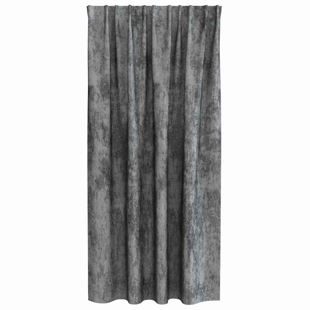 Velour Gardiner med gardiner 2 pcs Grå 175 x 140 cm Fløjl