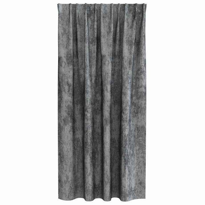 Velour Gardiner med gardiner 2 pcs Grå 175 x 140 cm Fløjl