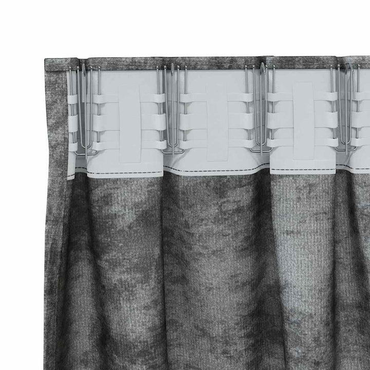 Velour Gardiner med gardiner 2 pcs Grå 225 x 140 cm Fløjl