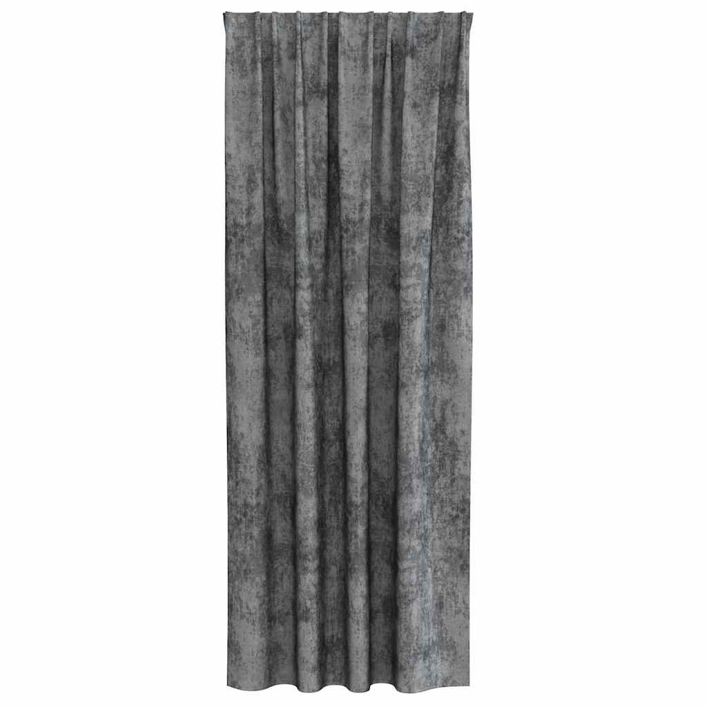Velour Gardiner 2 stk. Grå 260 x 140 cm Fløjl