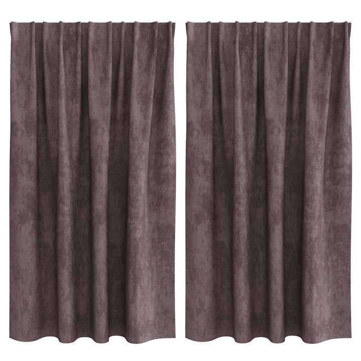 Velour Gardiner med gardiner 2 pcs Brun 140 x 140 cm Fløjl