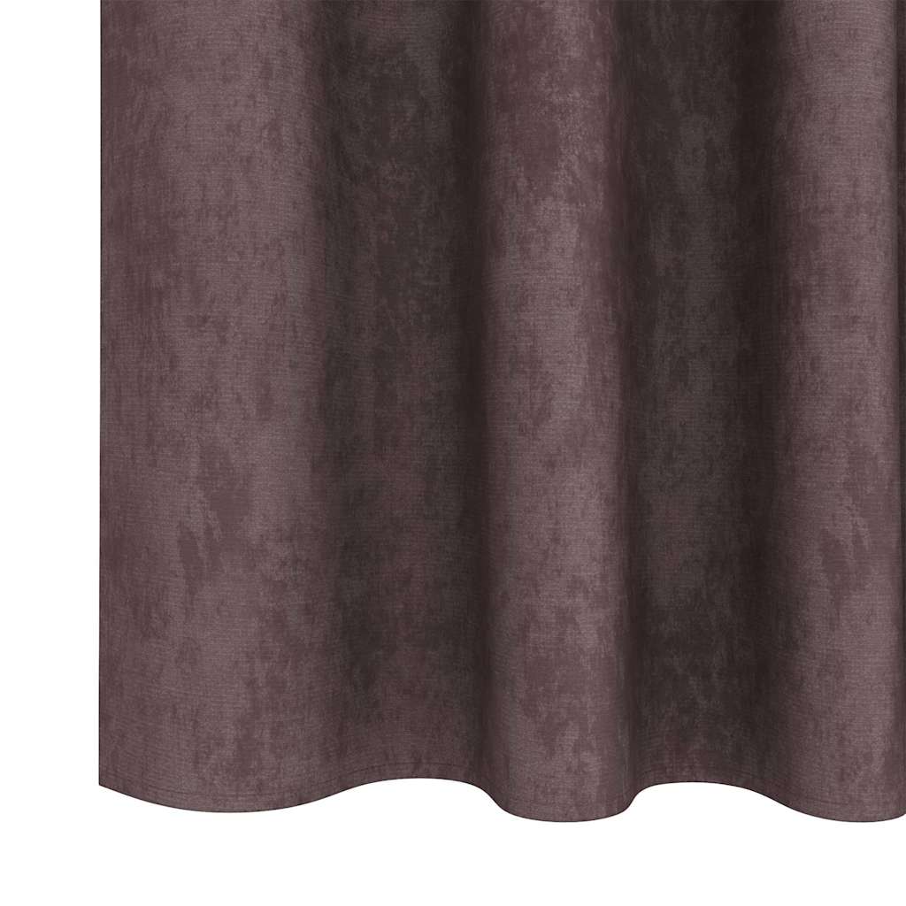 Velour Gardiner 2 stk. Brun 175 x 140 cm Fløjl