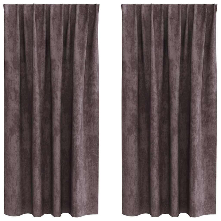 Velour Gardiner 2 stk. Brun 175 x 140 cm Fløjl
