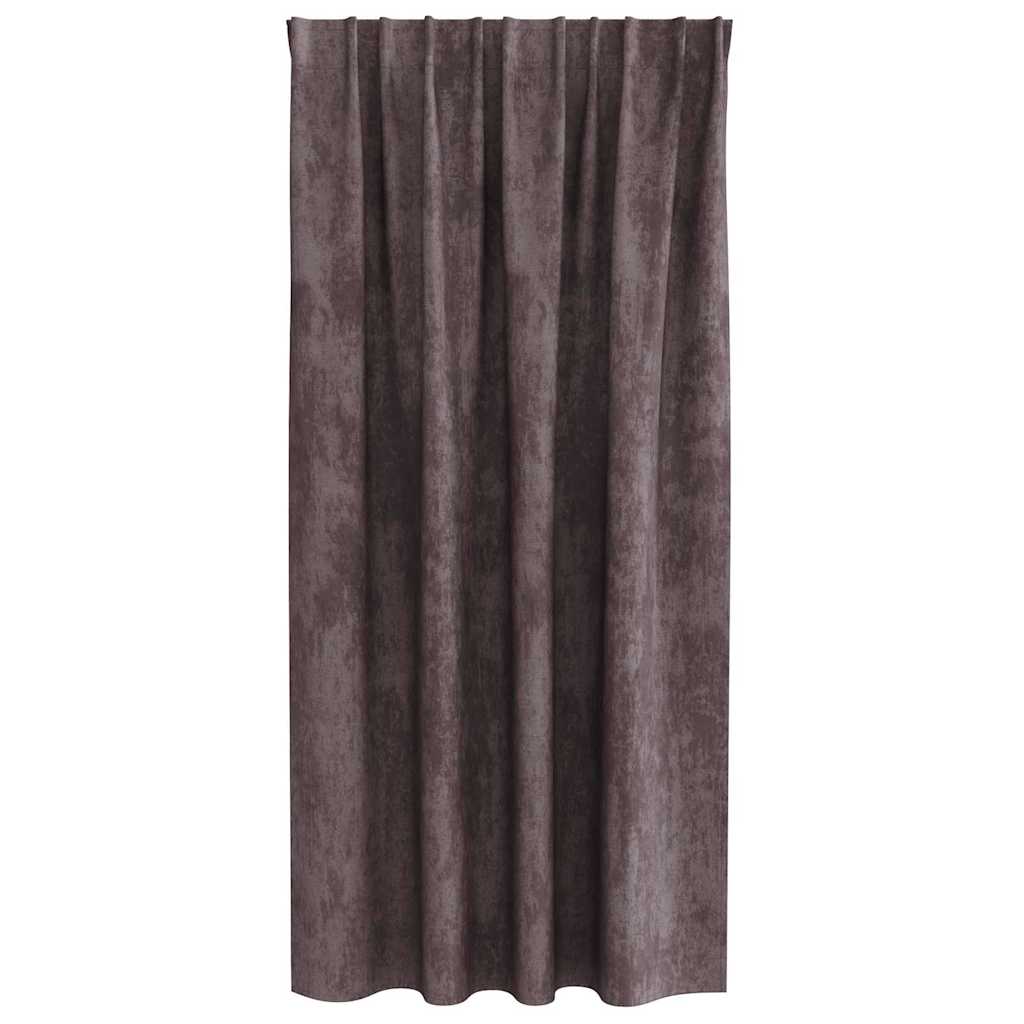 Velour Gardiner 2 stk. Brun 175 x 140 cm Fløjl